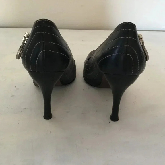 Couture Donald J Pliner Della Black  Leather Zippered Heel SZ  7.5 M - Picture 11 of 14